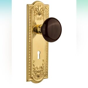 Nostalgic Warehouse Meadows Plate with Keyhole Brown Porcelain Knob